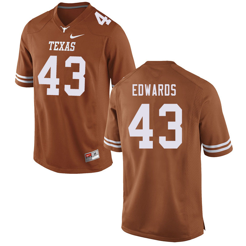 Men #43 Zach Edwards Texas Longhorns College Football Jerseys Sale-Orange